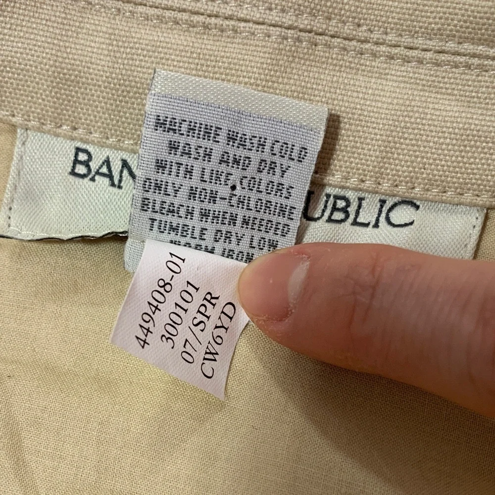 VTG Y2K Banana Republic Light Tan Belted Blazer 2P - Picture 8 of 13